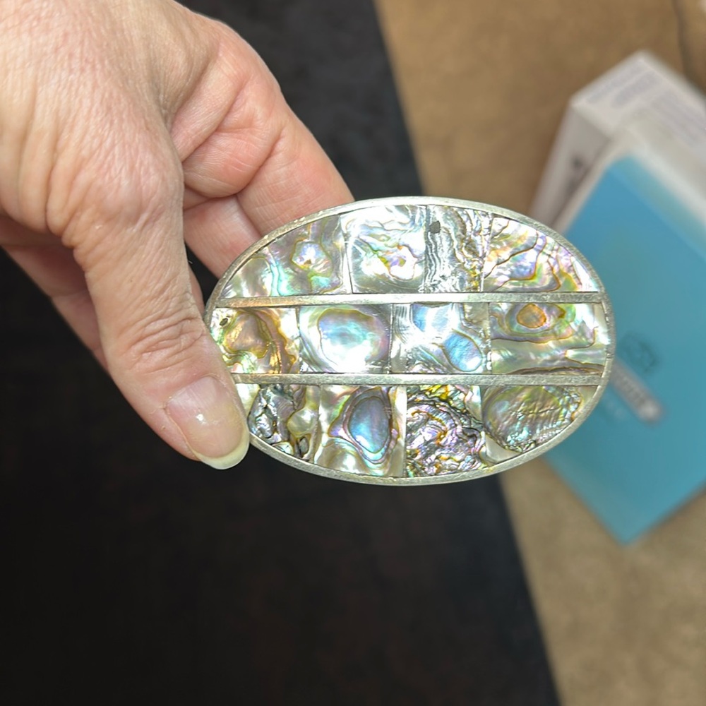 Vintage Mother of Pearl Belt Buckle EUC